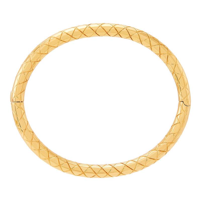 14K high-polished yellow gold bangle bracelet