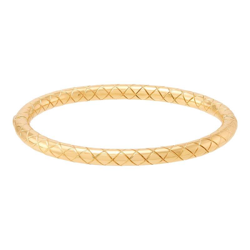 14K high-polished yellow gold bangle bracelet