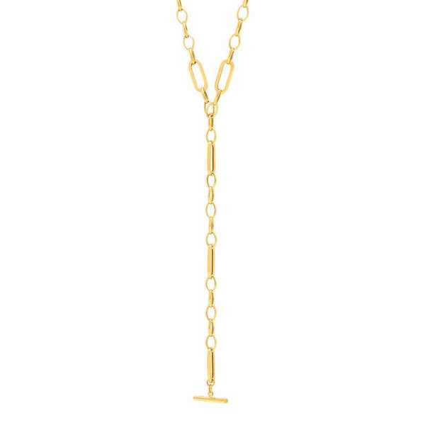14K yellow gold lariat necklace