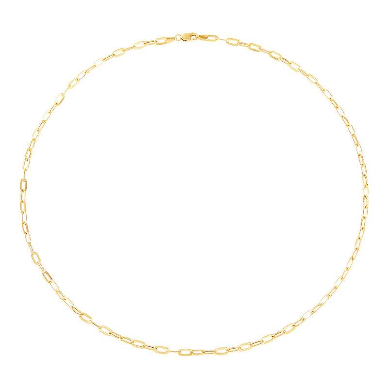14K flat paperclip link chain