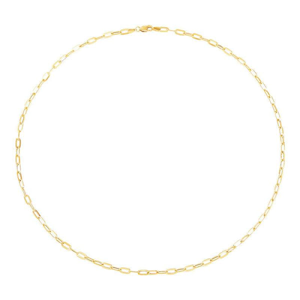 14K flat paperclip link chain
