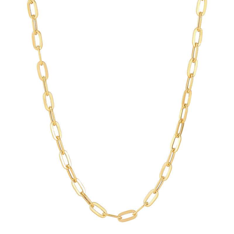 14K flat paperclip link chain