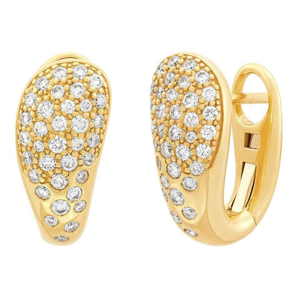 14K Oval Hoop Diamond earrings