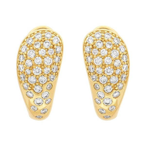 14K Oval Hoop Diamond earrings