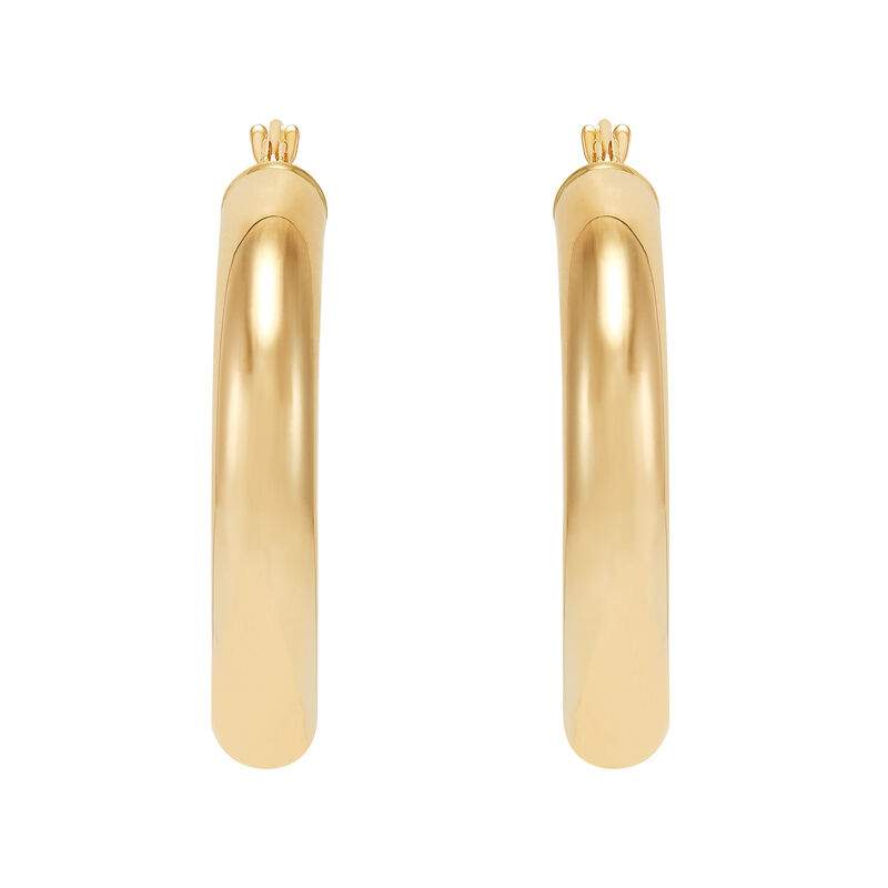 14K yellow gold 42mm by 6mm hoop earrings