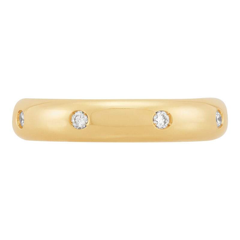 14K yellow gold 3mm band with Diamonds