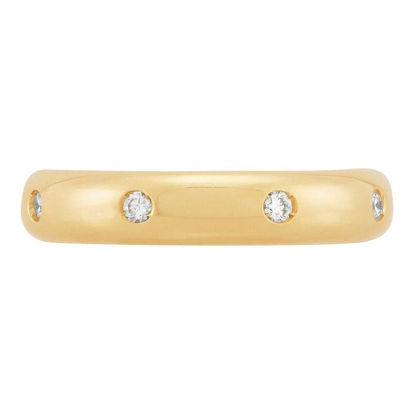 14K yellow gold 3mm band with Diamonds
