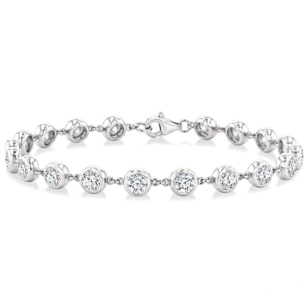 14KW Bezel Set Diamond Station Bracelet
