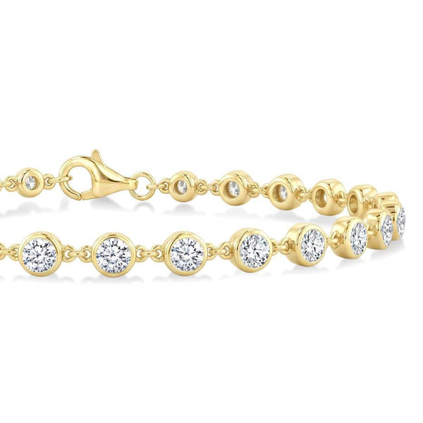 14K Bezel Set Diamond Station Bracelet