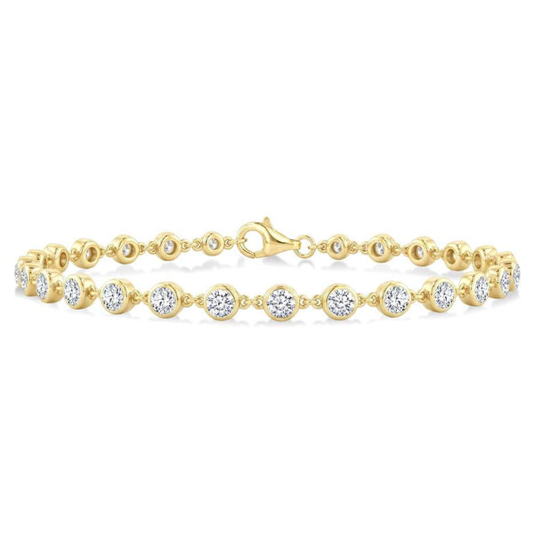 14K Bezel Set Diamond Station Bracelet