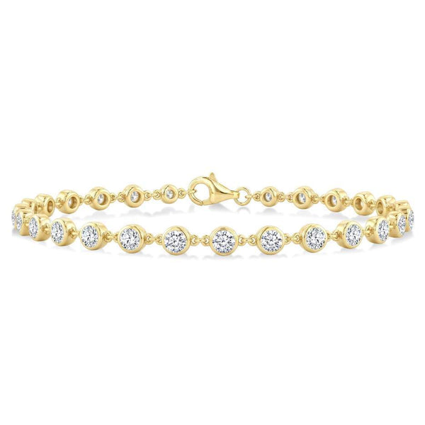 14K Bezel Set Diamond Station Bracelet