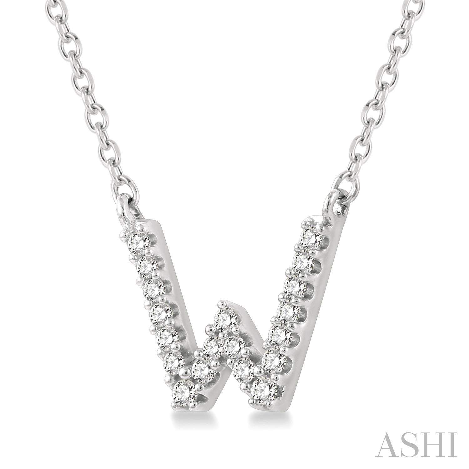 14K "W" initial pendant with chain