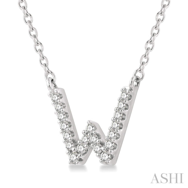 14K "W" initial pendant with chain