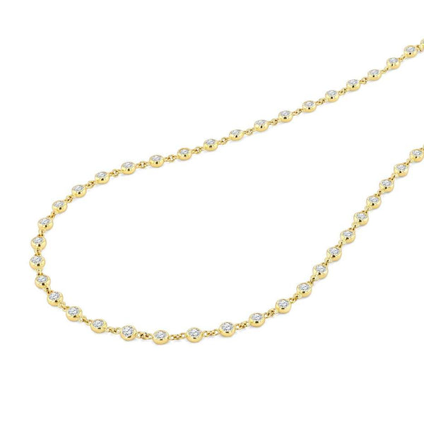 14k Bezel Set Diamond Station Necklace