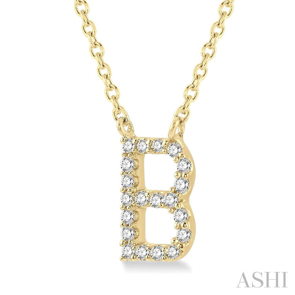 14K "B" initial pendant with chain