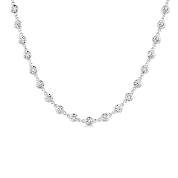 14K Bezel Set Diamond Station Necklace