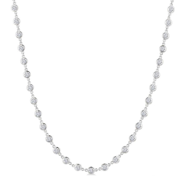 14K Bezel Set Diamond Station Necklace