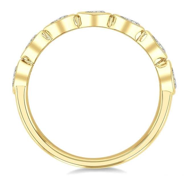 Pear Shape Bezel Set  Band