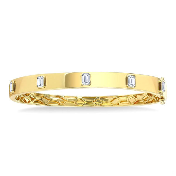 14K Stackable Bezel Set Diamond Bangle