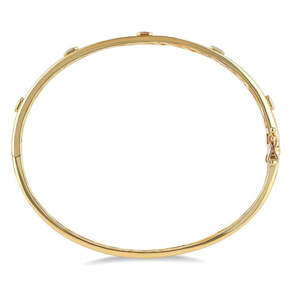 14K Stackable Bezel Set Diamond Bangle