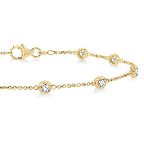 14k Diamond Station Chain Bracelet