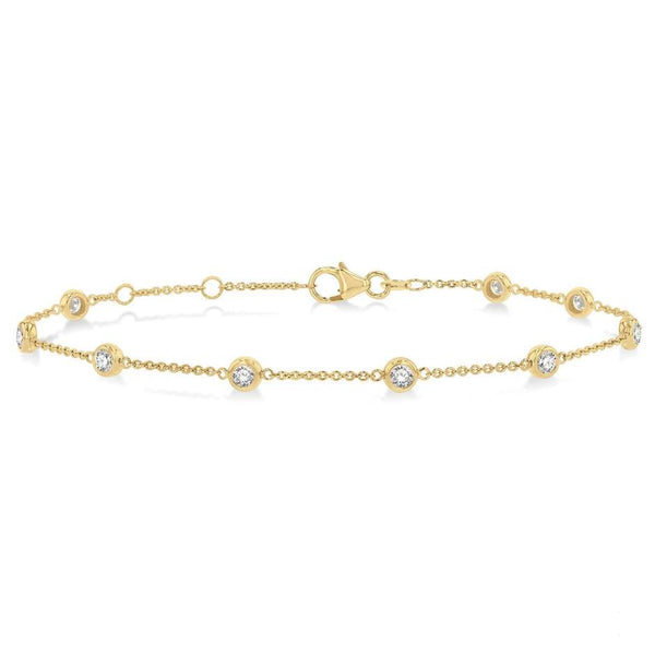 14k Diamond Station Chain Bracelet