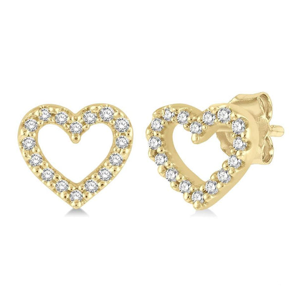 14k Heart Shape Petite Diamond Fashion Earrings