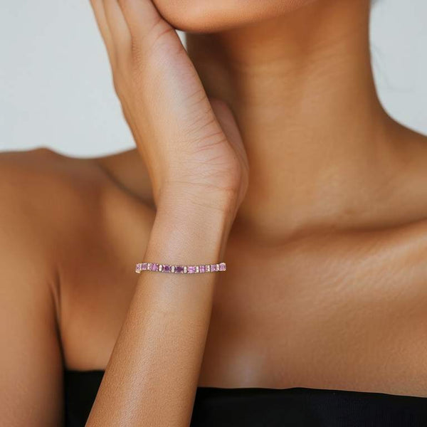 18K Pink Spinel Line Bracelet