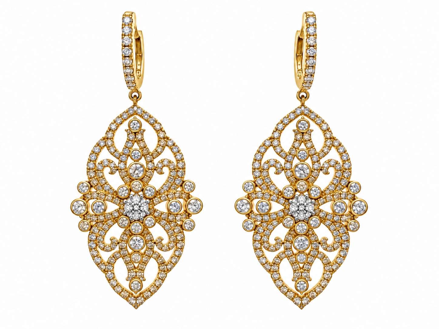 18K Diamond Dangle Earrings