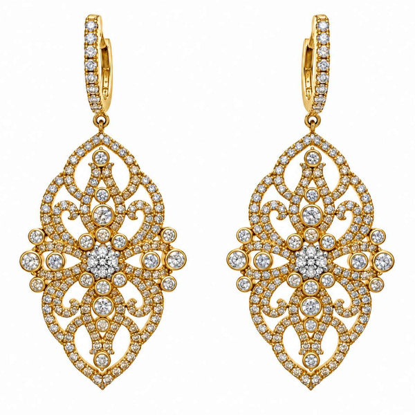 18K Diamond Dangle Earrings