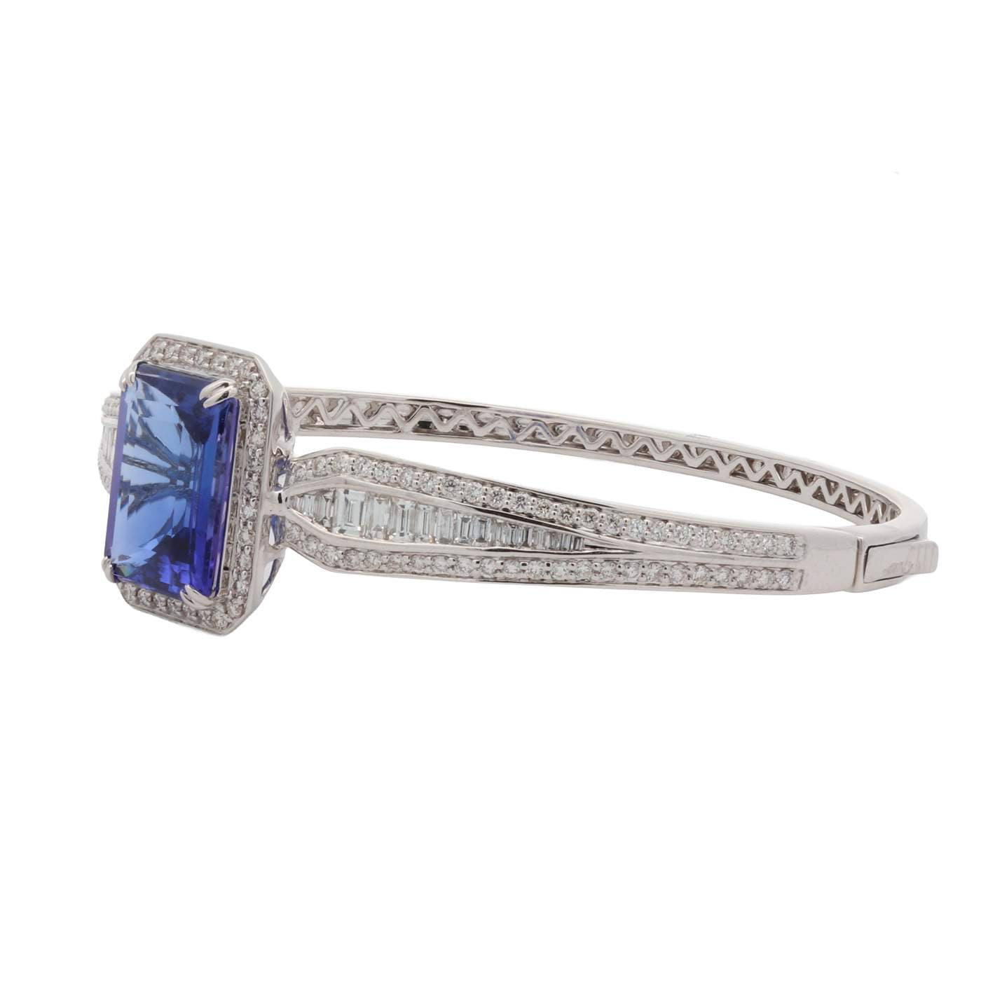 14K Tanzanite Diamond Bangle Bracelet