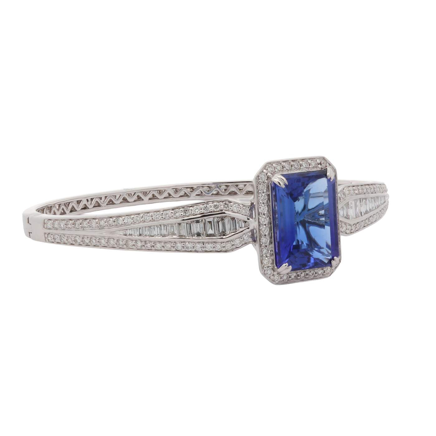 14K Tanzanite Diamond Bangle Bracelet