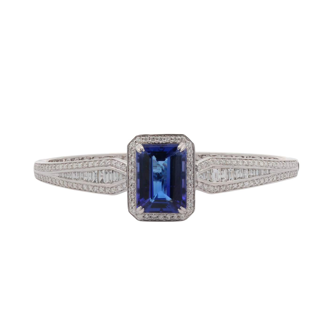14K Tanzanite Diamond Bangle Bracelet