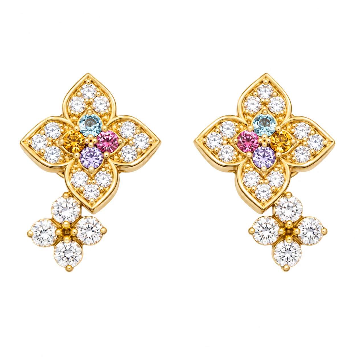 18K Venetian Princess Carnival Earrings