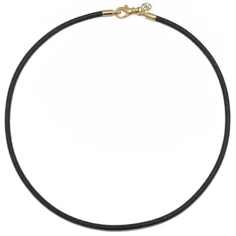 Italian Black Leather Necklace 16