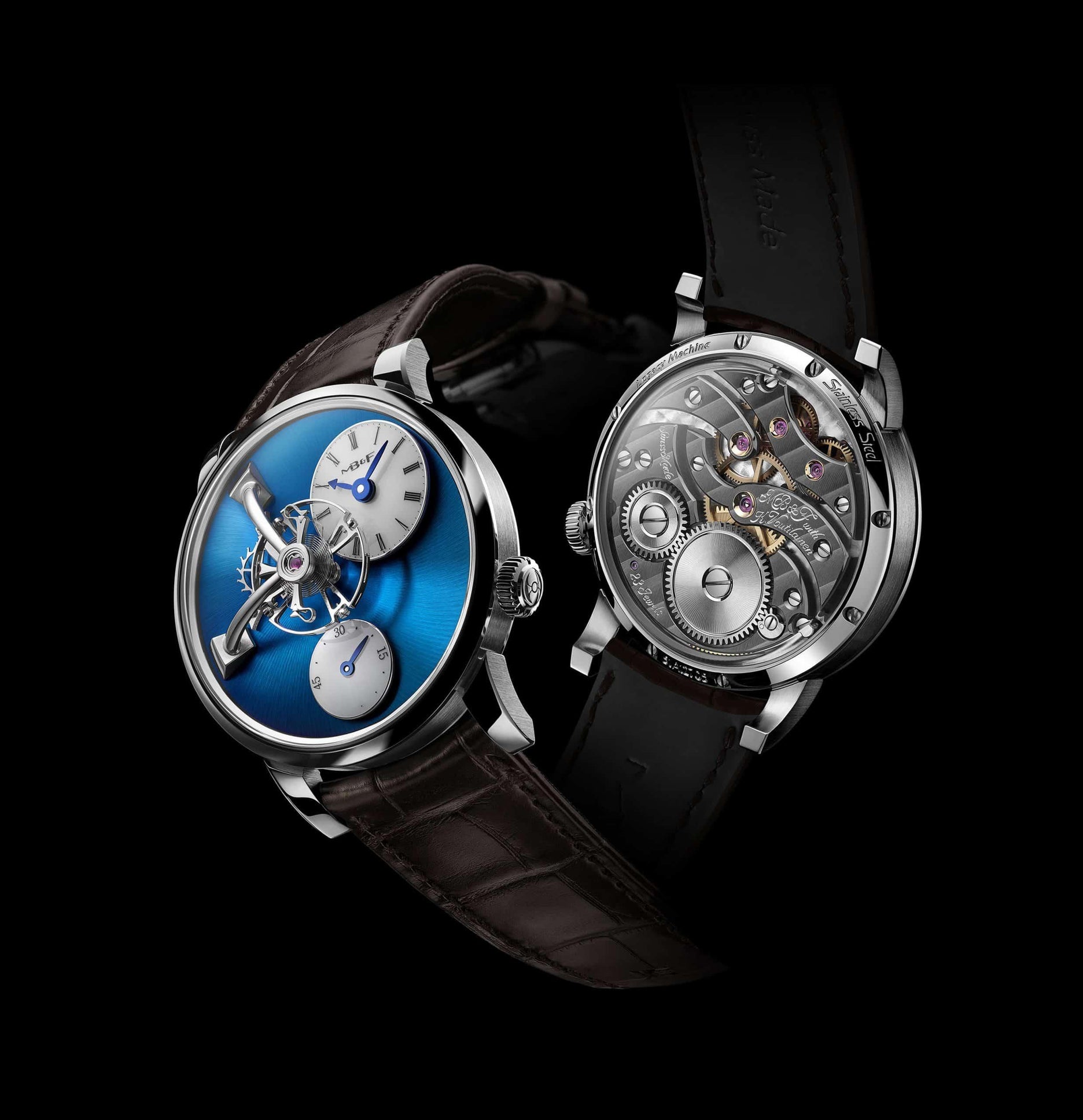 MB&F Legacy Machine 101- Blue/Stainless Steel - Provident Jewelry E-commerce