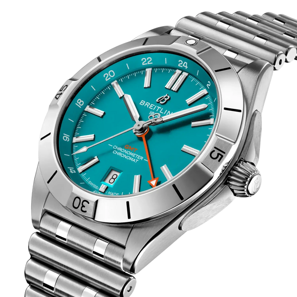 Chronomat Automatic GMT 40 NFL Miami Dolphins Edition- Stainless Steel (Available for Pre-Order) - Provident Jewelry