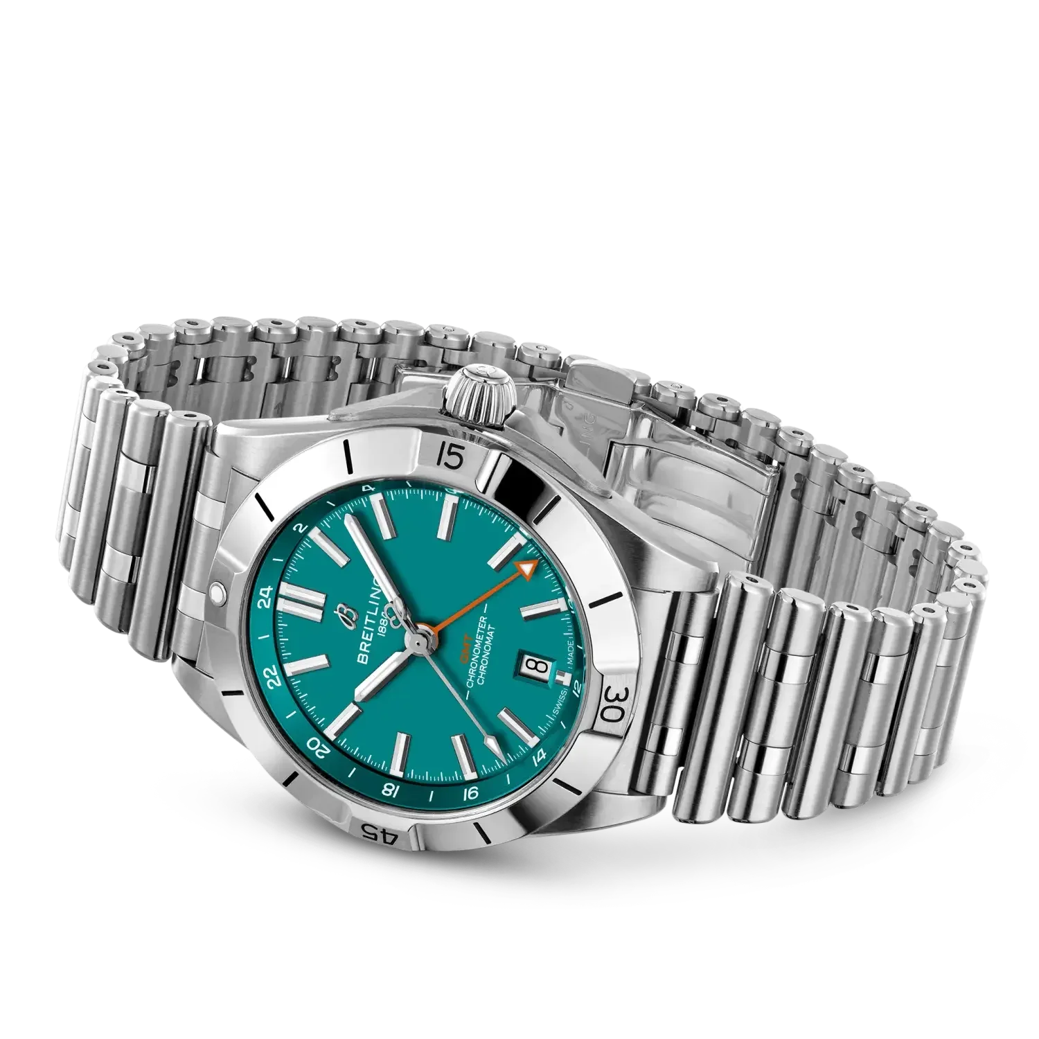 Chronomat Automatic GMT 40 NFL Miami Dolphins Edition- Stainless Steel (Available for Pre-Order) - Provident Jewelry