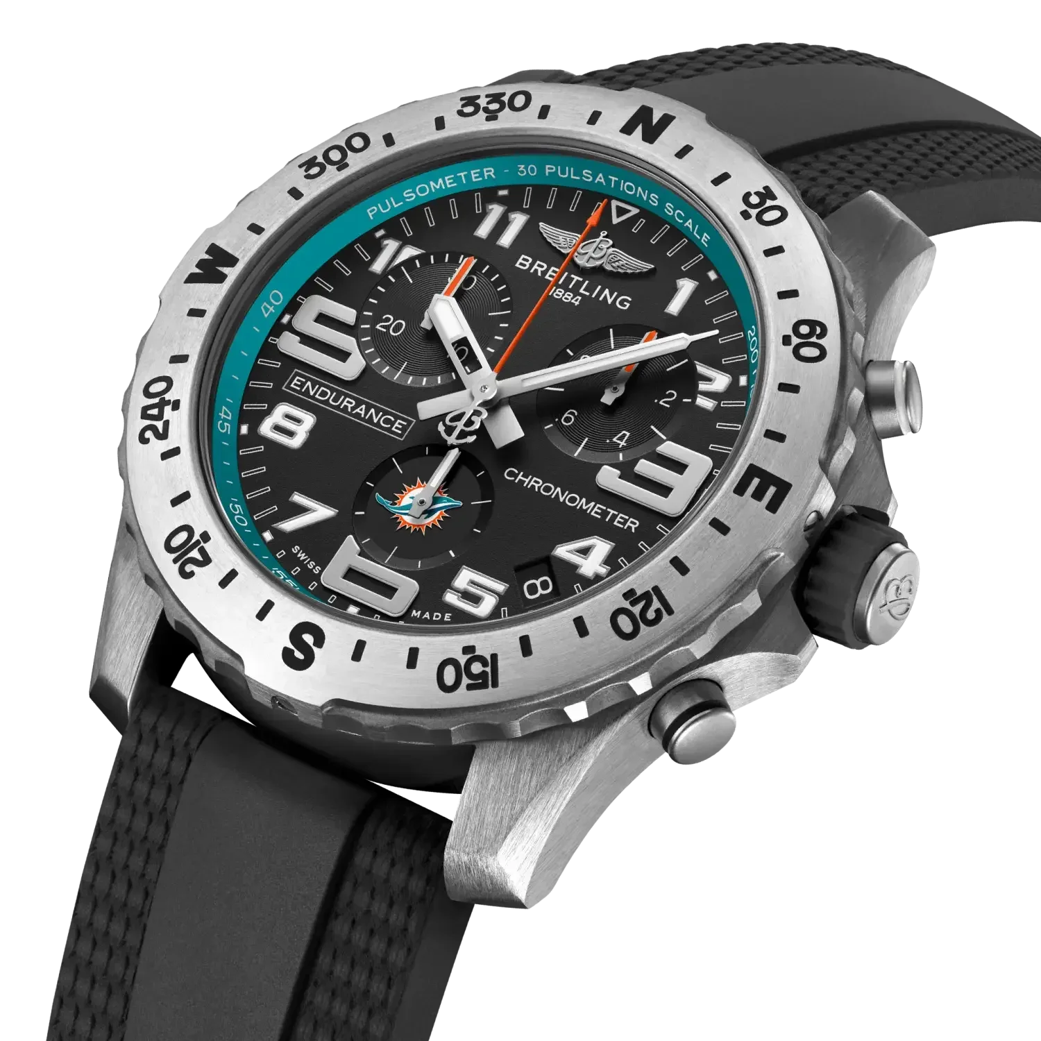Professional Endurance Pro 44 NFL Miami Dolphins Edition- Titanium/ Black - Provident Jewelry
