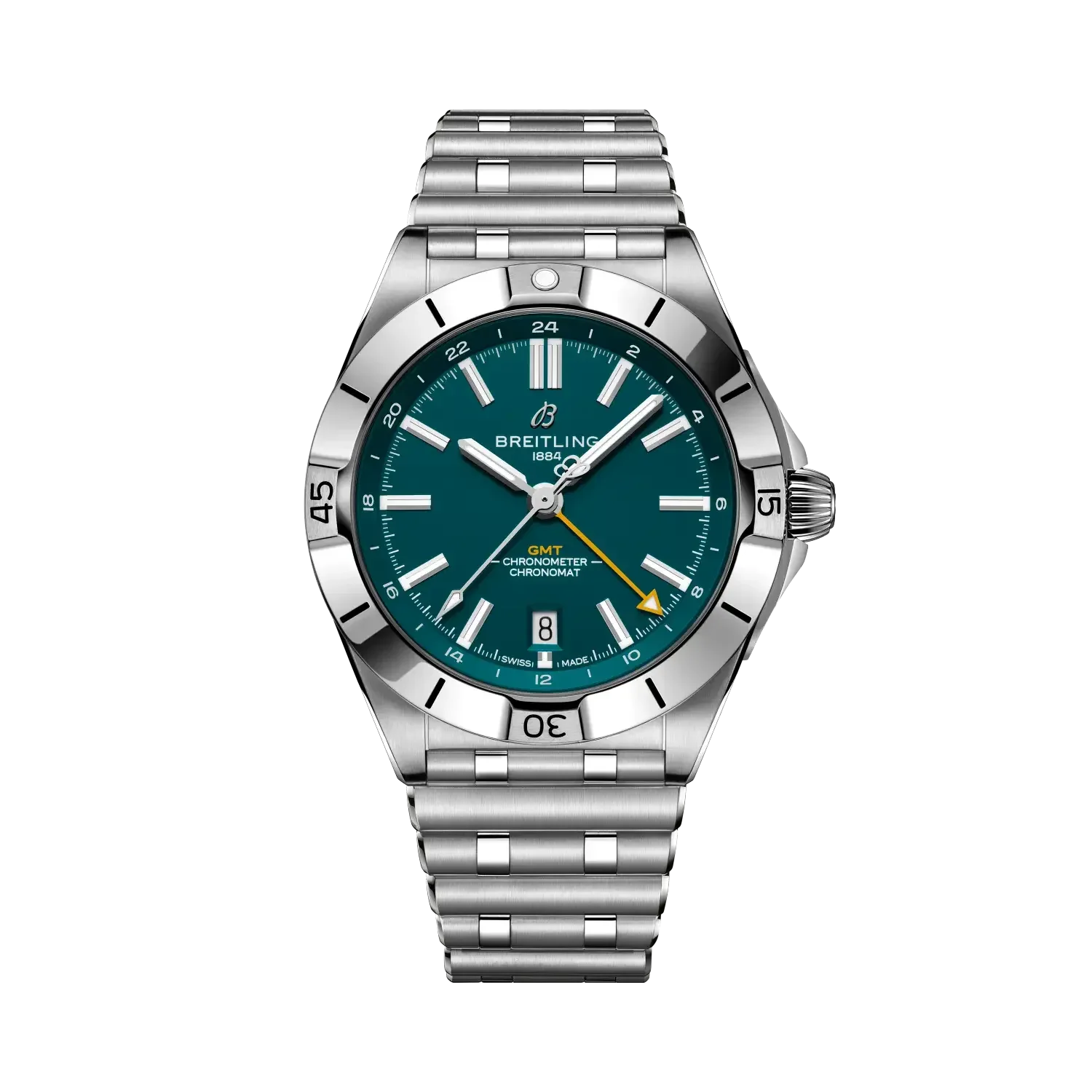 Chronomat Automatic GMT 40 NFL Jacksonville Jaguars Edition- Stainless Steel (Available for Pre-Order) - Provident Jewelry