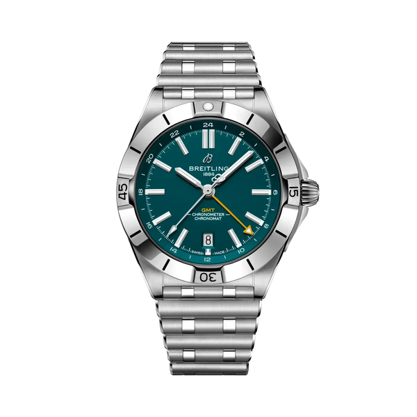 Chronomat Automatic GMT 40 NFL Jacksonville Jaguars Edition- Stainless Steel (Available for Pre-Order) - Provident Jewelry