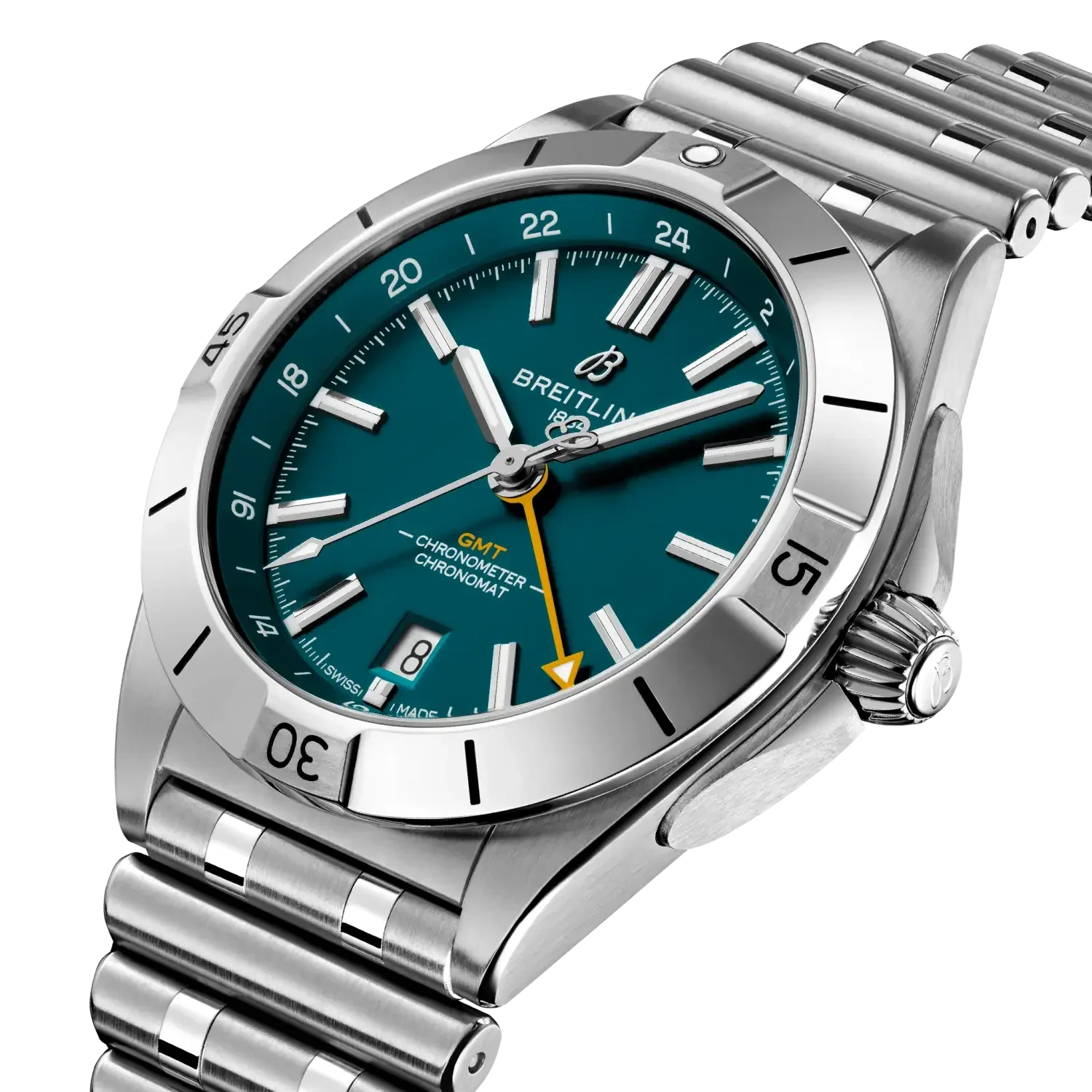 Chronomat Automatic GMT 40 NFL Jacksonville Jaguars Edition- Stainless Steel (Available for Pre-Order) - Provident Jewelry