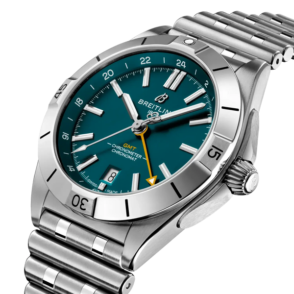 Chronomat Automatic GMT 40 NFL Jacksonville Jaguars Edition- Stainless Steel (Available for Pre-Order) - Provident Jewelry