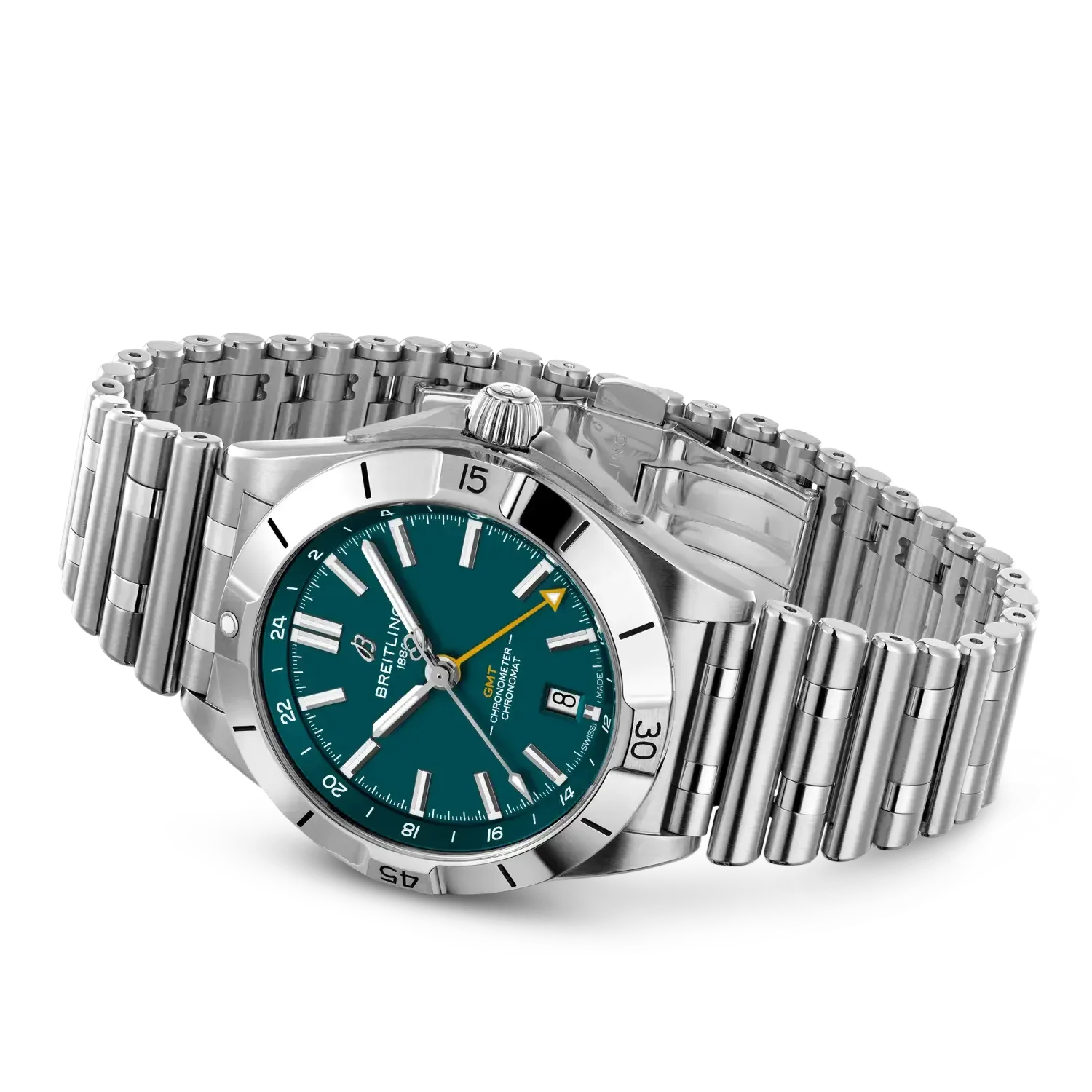 Chronomat Automatic GMT 40 NFL Jacksonville Jaguars Edition- Stainless Steel (Available for Pre-Order) - Provident Jewelry