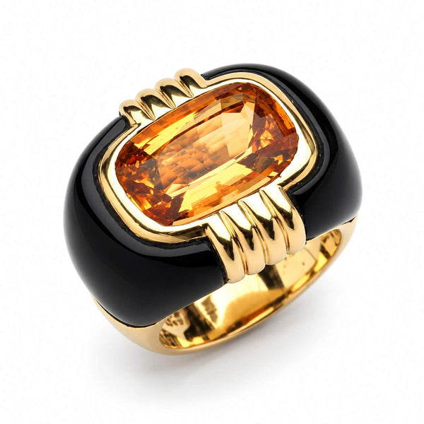 Topaz And Onyx Ring