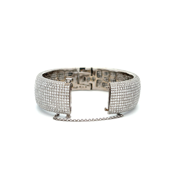 Wide Pave Diamond Bangle