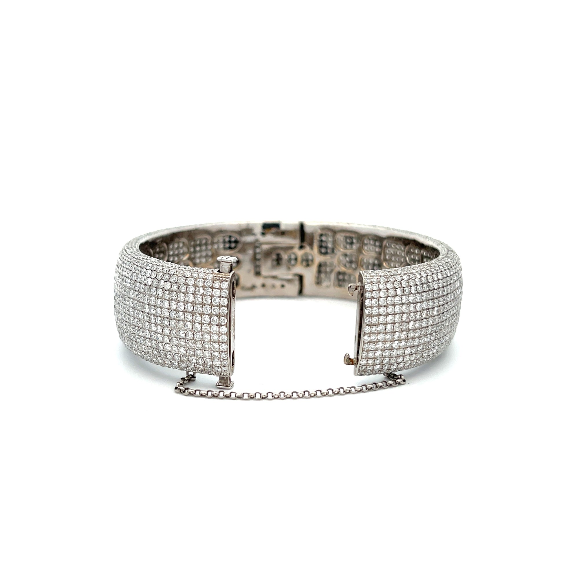 Wide Pave Diamond Bangle