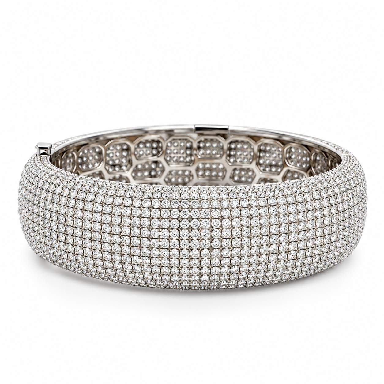Wide Pave Diamond Bangle