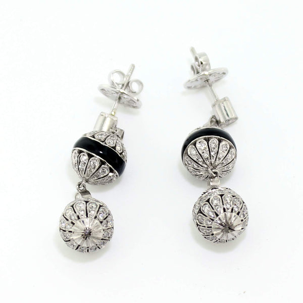 2.50 CTW DIAMOND BALL EARRINGS