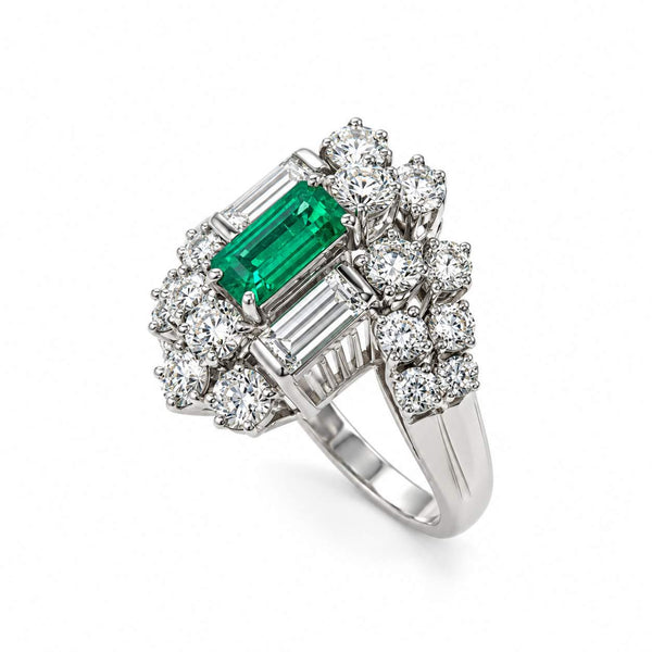 Emerald And Diamond Ring